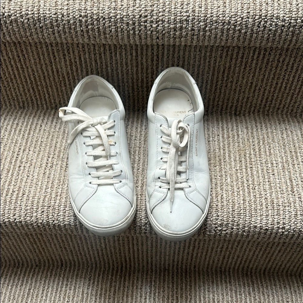 Saint Laurent White Sneakers Minimalist Design